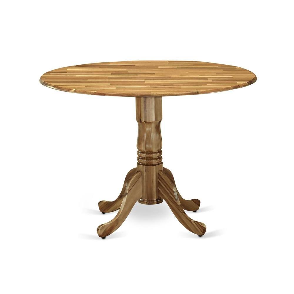 Alt View 1. FurniFact - Round Kitchen Table - Brown.