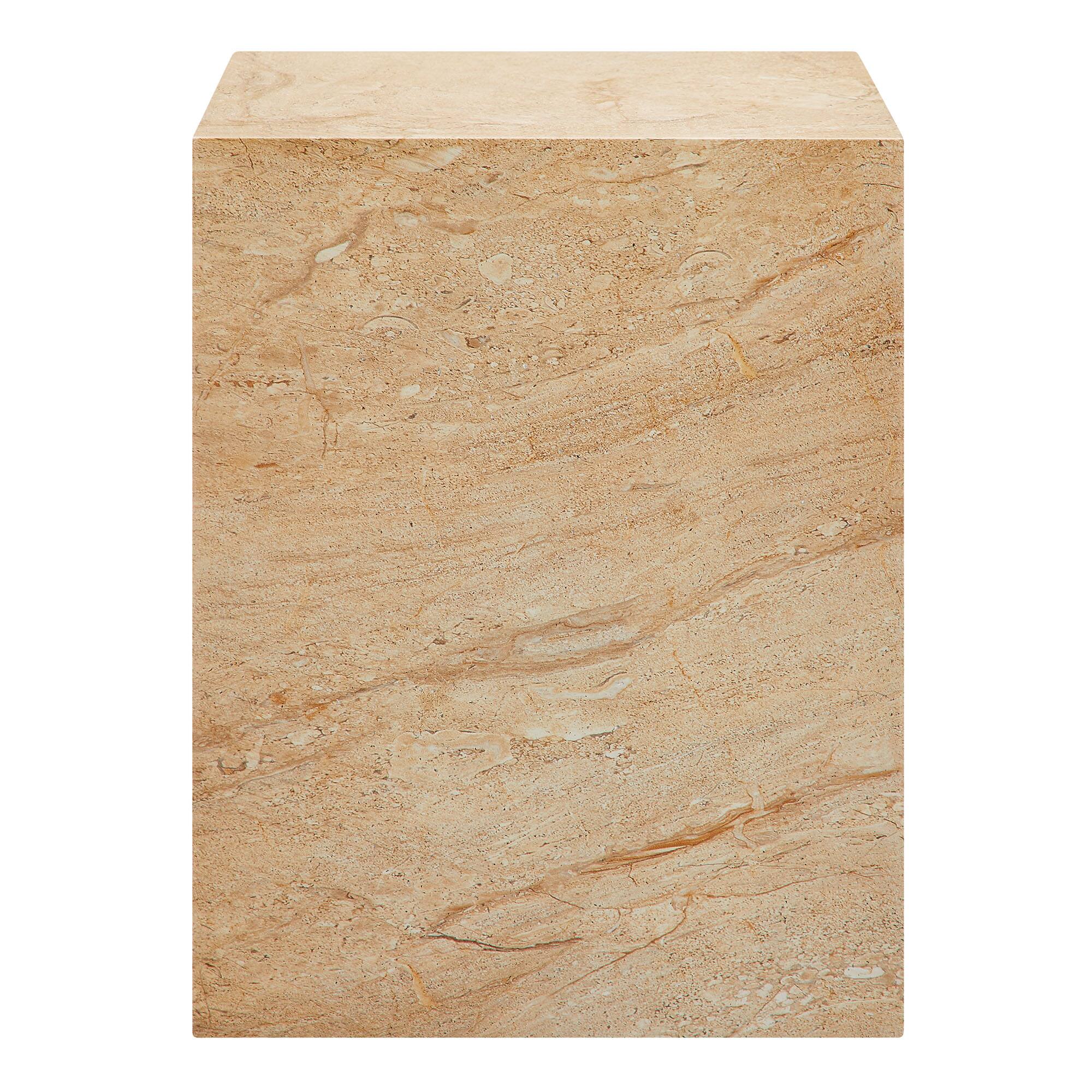 Alt View 6. Modway - Jordana Square Plinth Indoor - Outdoor Patio Concrete Side Table by Modway - Travertine.