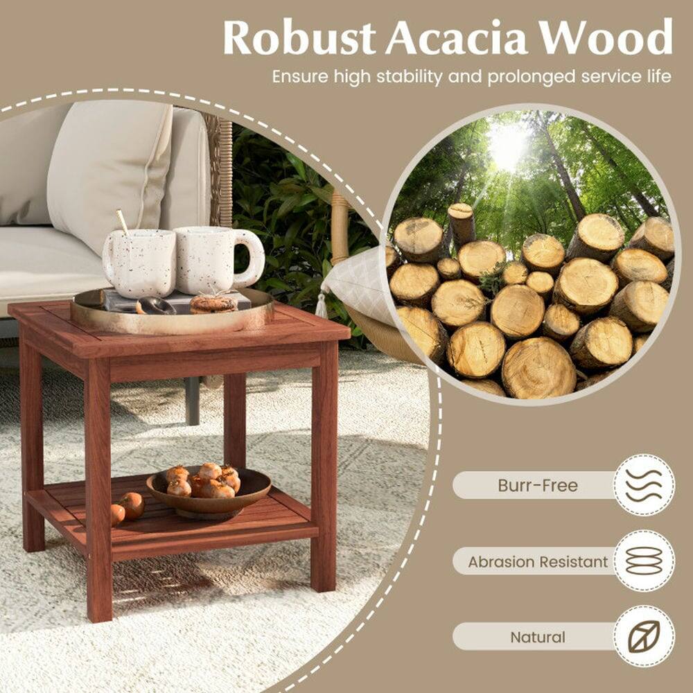 Robust Acacia Wood  
Ensure high stability and prolonged service life  

- Burr-Free  
- Abrasion Resistant  
- Natural