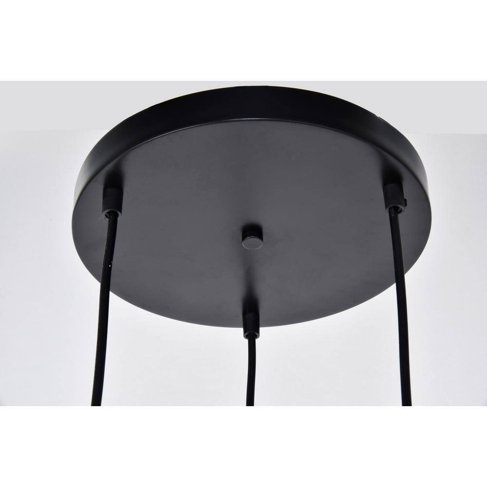 Left. Living District - Nora Collection Pendant D14.5in H11.5in Lt:3 Black finish - Black.