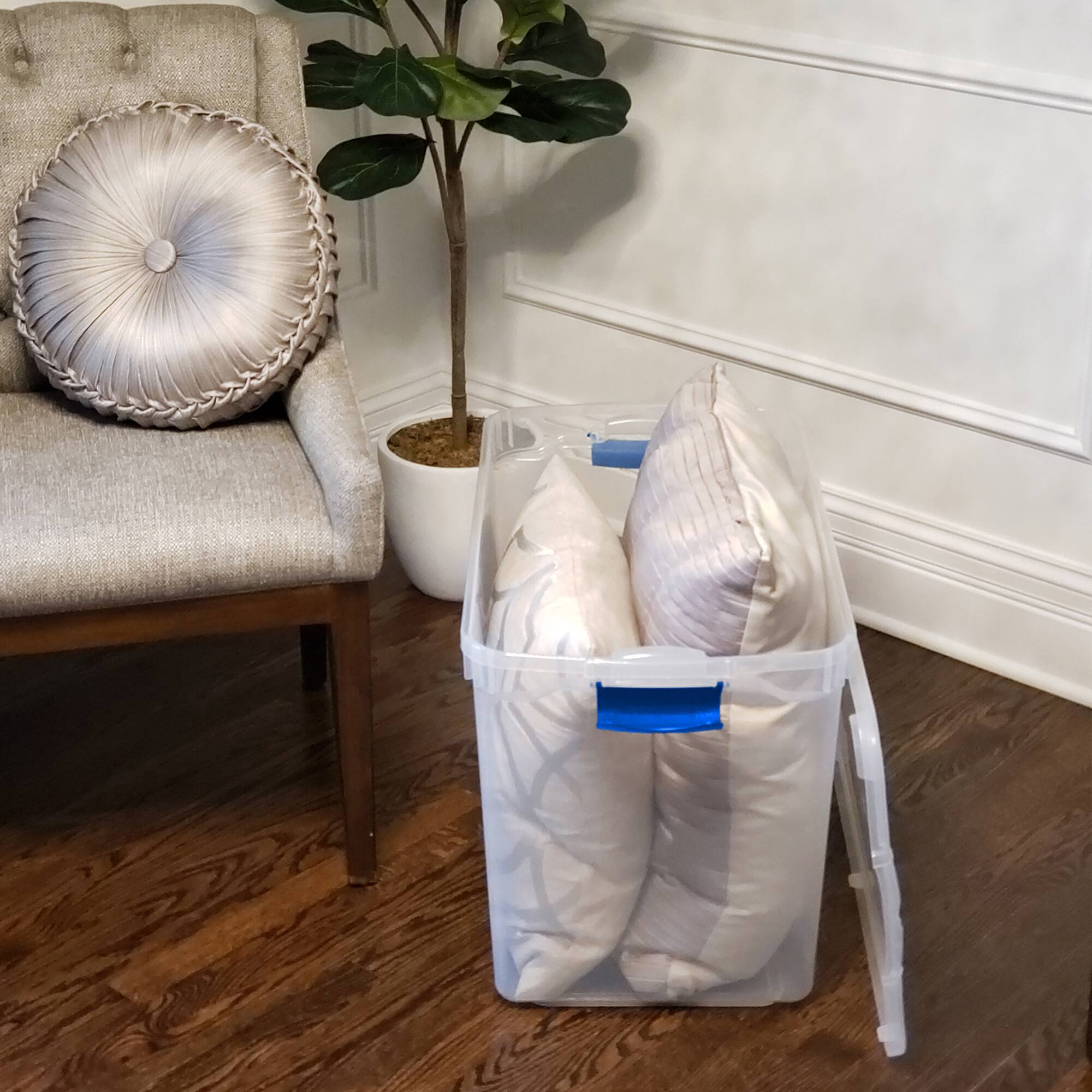 Alt View 7. Homz - Homz 112 Quart Heavy Duty Clear Plastic Stackable Storage Containers, 8 Pack - Clear.