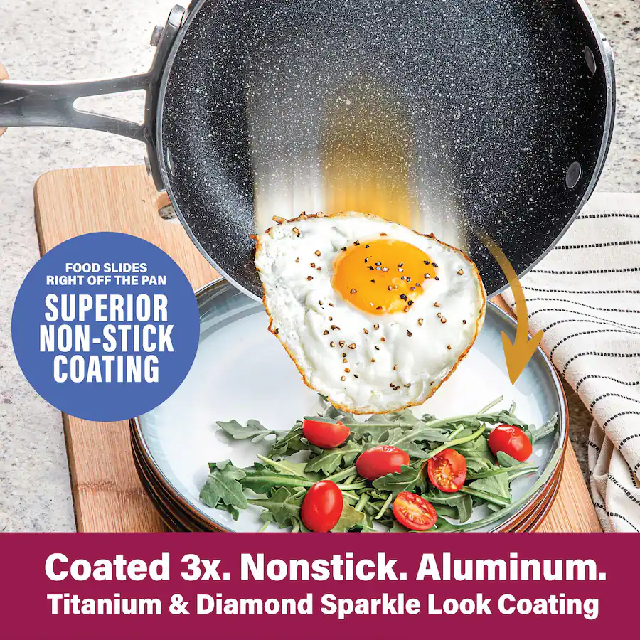 Shop Stack Master Cookware Granitestone Stackmaster 5 Piece Space Saving Nonstick Cookware Set ...