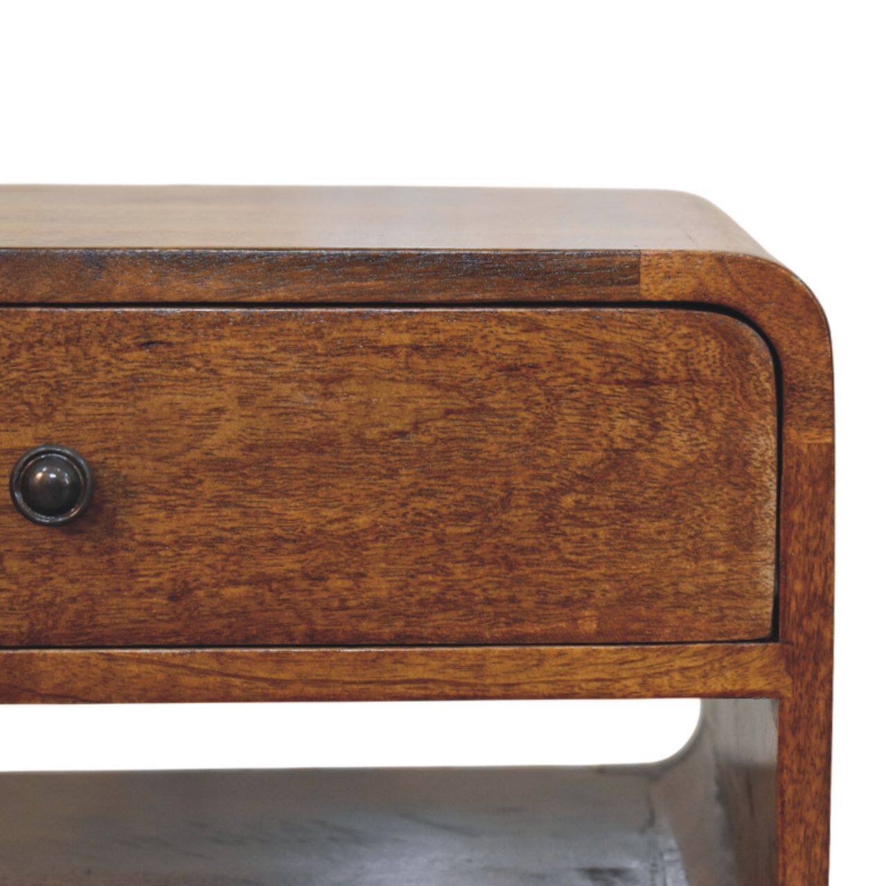 Back. Artisan Furniture - Artisan Furniture Solid Wood Avora Chestnut Nightstand with Drawer and open slot - Chestnut.