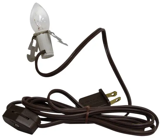 Front. BreeBe - Clip Light w/5W Bulb Brown Cord - Brown.