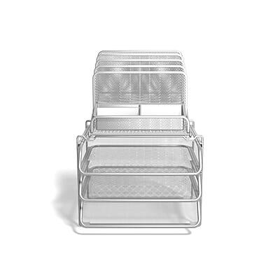 Alt View 2. TRU RED - TRU RED™ All-In-One 10-Compartment Wire Mesh Compartment Storage, Silver (TR57531) - Silver.