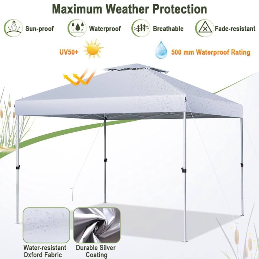 Maximum Weather Protection  
Sun-proof  
Waterproof  
Breathable  
Fade-resistant  
UV50+  
500 mm Waterproof Rating  
Water-resistant  
Durable Silver Oxford Fabric Coating