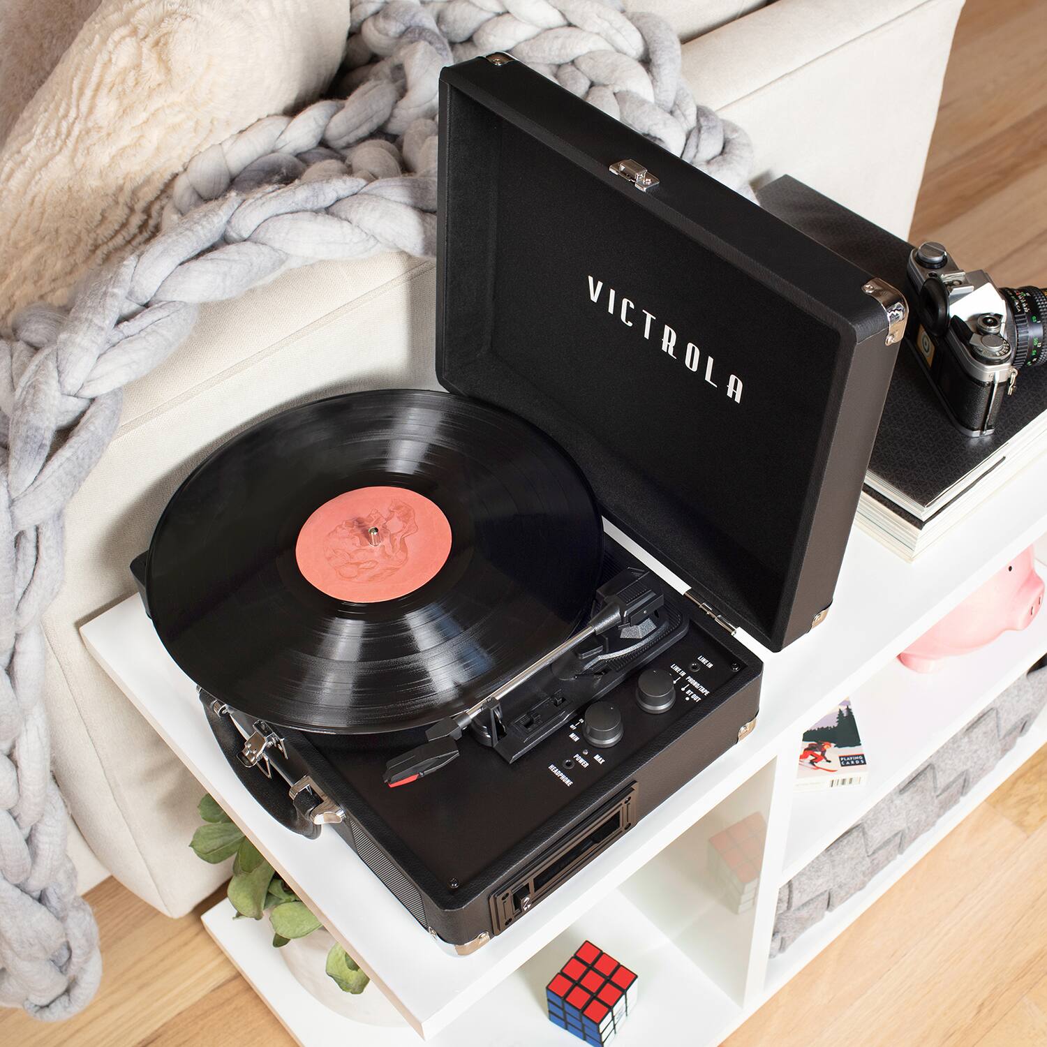Alt View 22. Victrola - Journey+ Cassette Bluetooth Suitcase Record Player - Black.