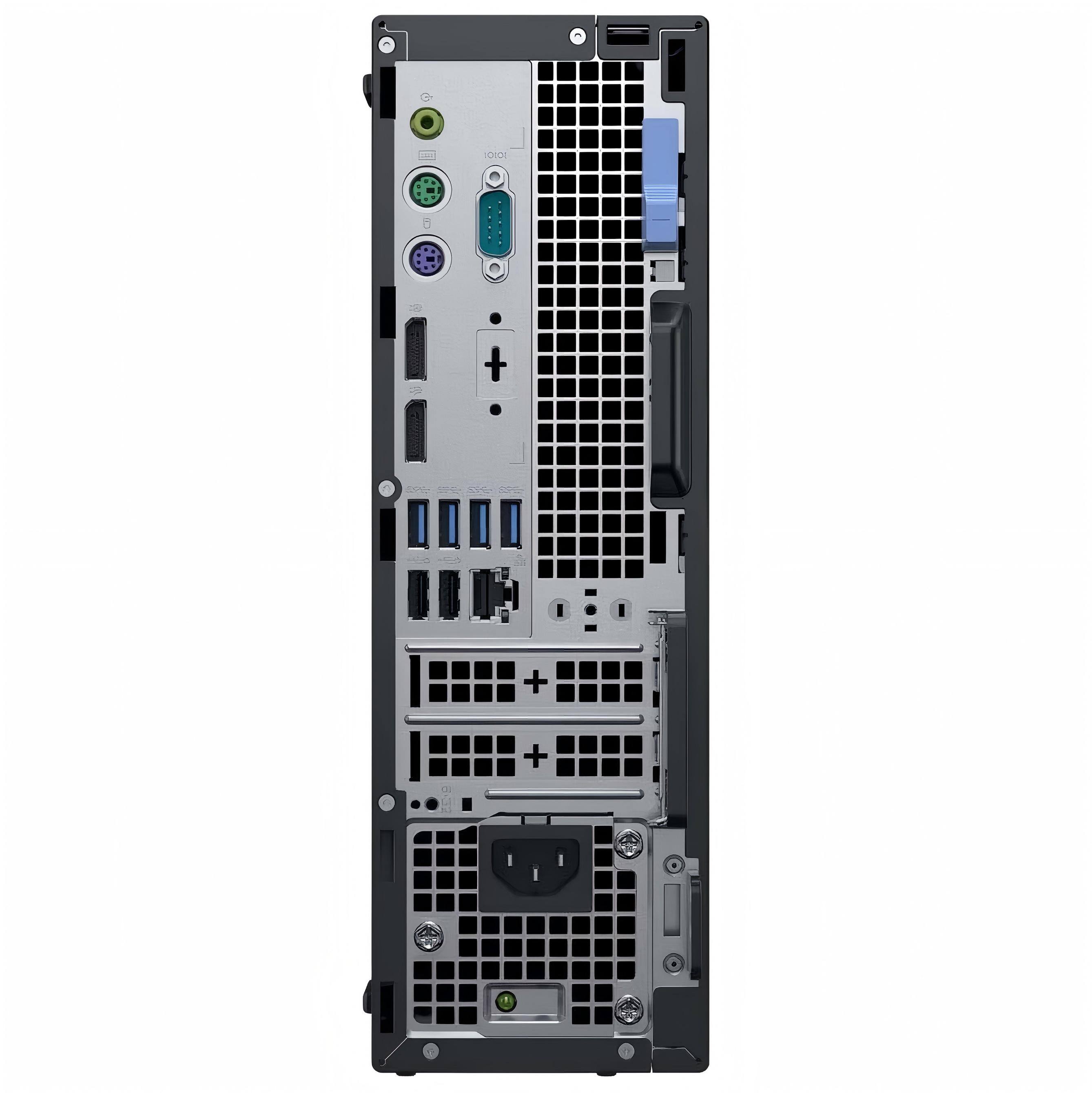 Back. Dell - Dell Optiplex 7060 SFF Desktop PC, Intel Core i7-8700 up to 4.6GHz, 32GB DDR4 RAM, 512GB NVMe SSD, WiFi, Win11 Pro - Black.