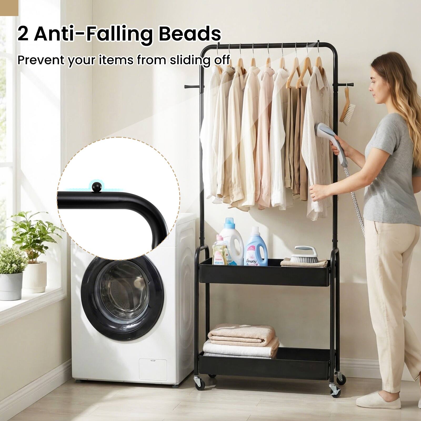 2 Anti-Falling Beads  
Prevent your items from sliding off