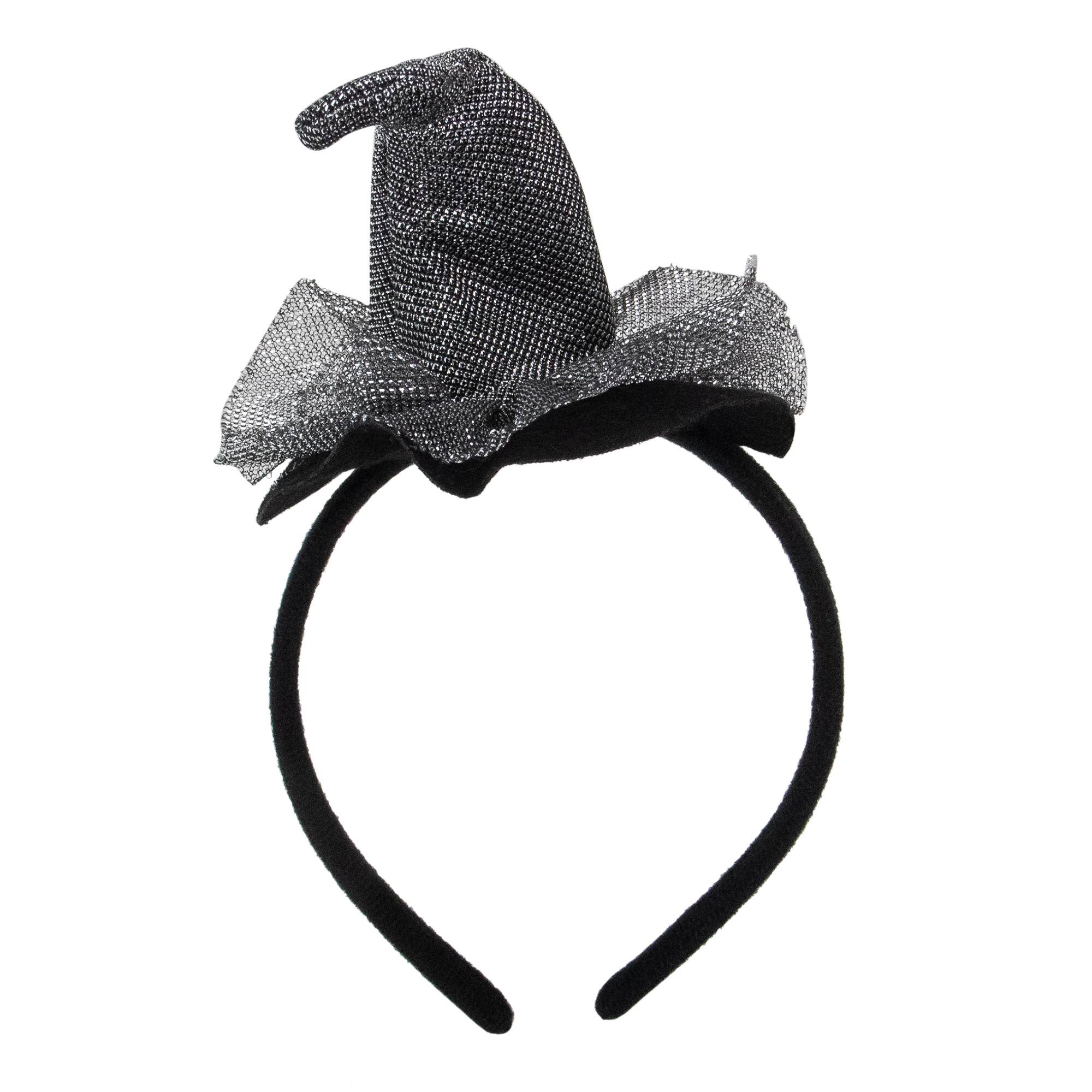 Alt View 2. Northlight - Gray Mesh Witch's Hat Halloween Headband Costume Accessory - Black.