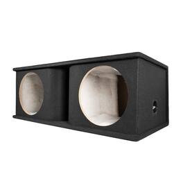 QPower - Dual 12 Inch Horn Ported Subwoofer Box Enclosure, 5/8" MDF, Carpet - Black