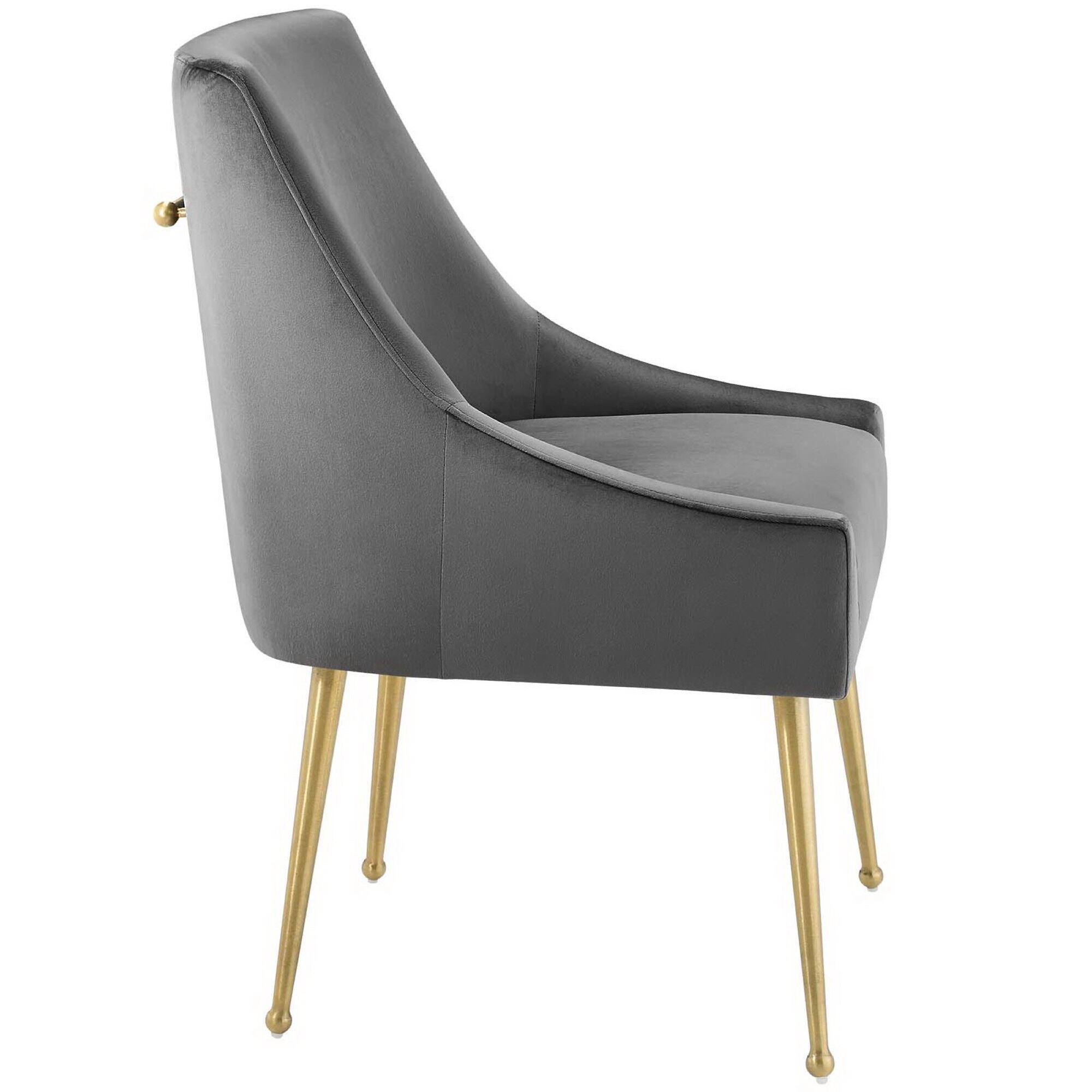 Back. Modway - Discern Upholstered Performance Velvet Dining Chair by Modway - Gray.