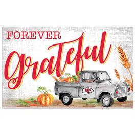 Fan Creations - Kansas City Chiefs 11" x 19" Forever Grateful Sign - White