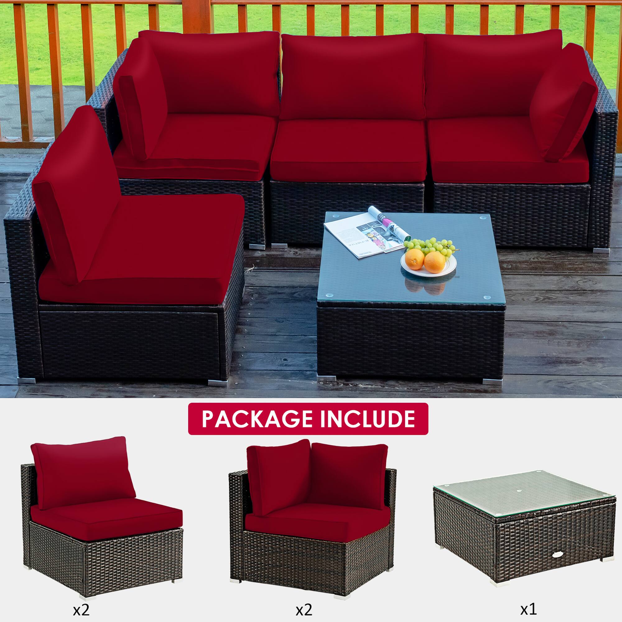 Package includes 2 couches and 1 table.