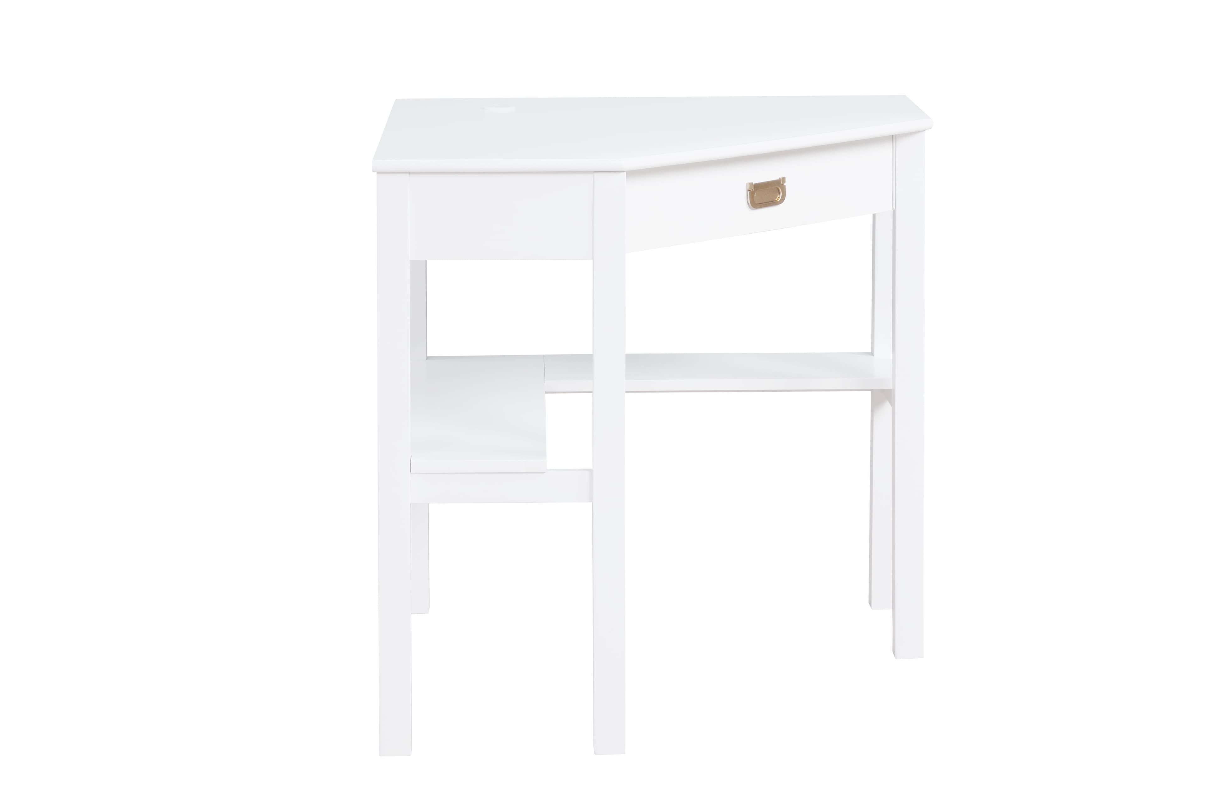 Left. Linon Home Décor - Penrose Corner Desk With Keyboard Tray - White.