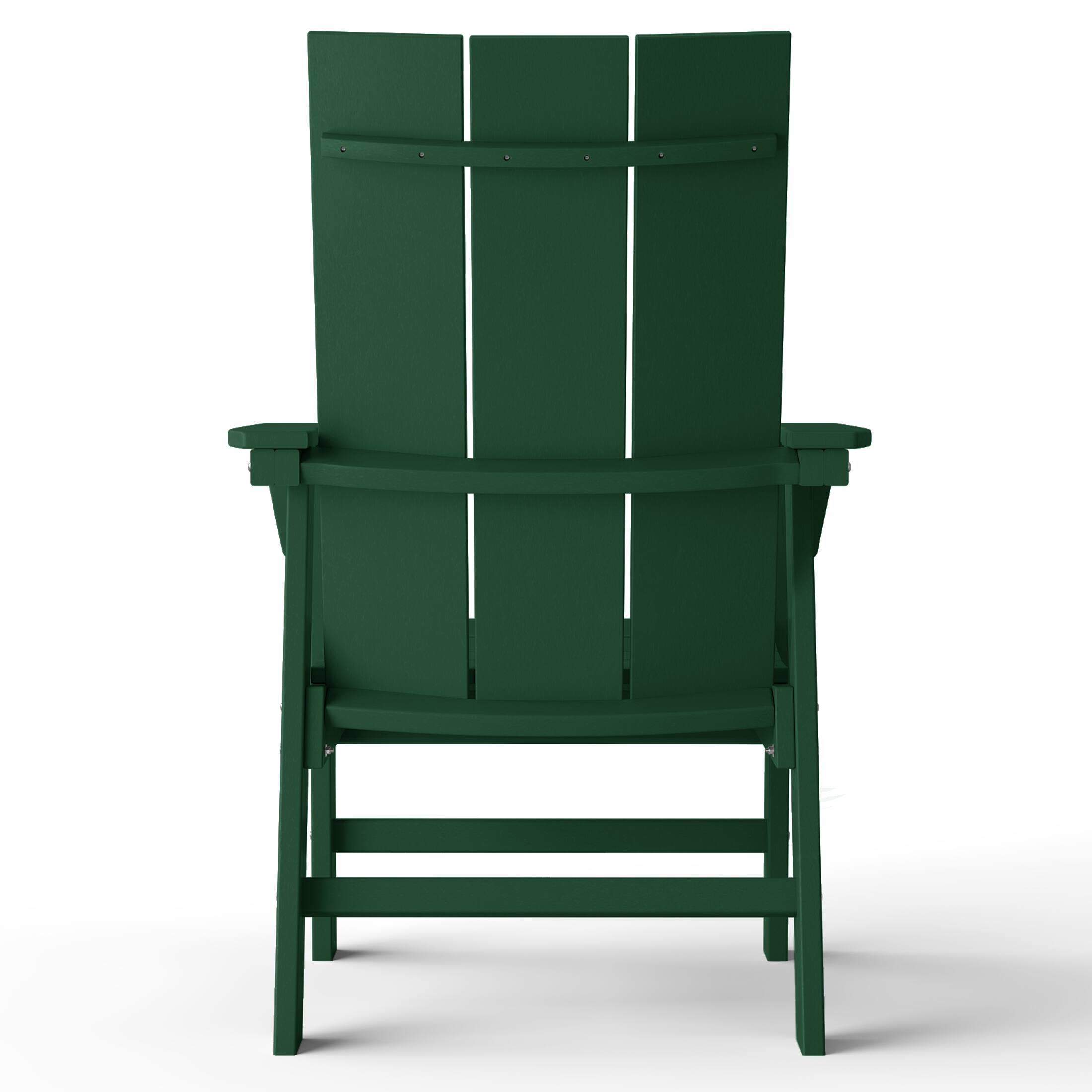 Alt View 1. WestinTrends - WestinTrends Ashore Outdoor Patio HDPE Plastic Modern Adirondack Dining Chair - Dark Green.