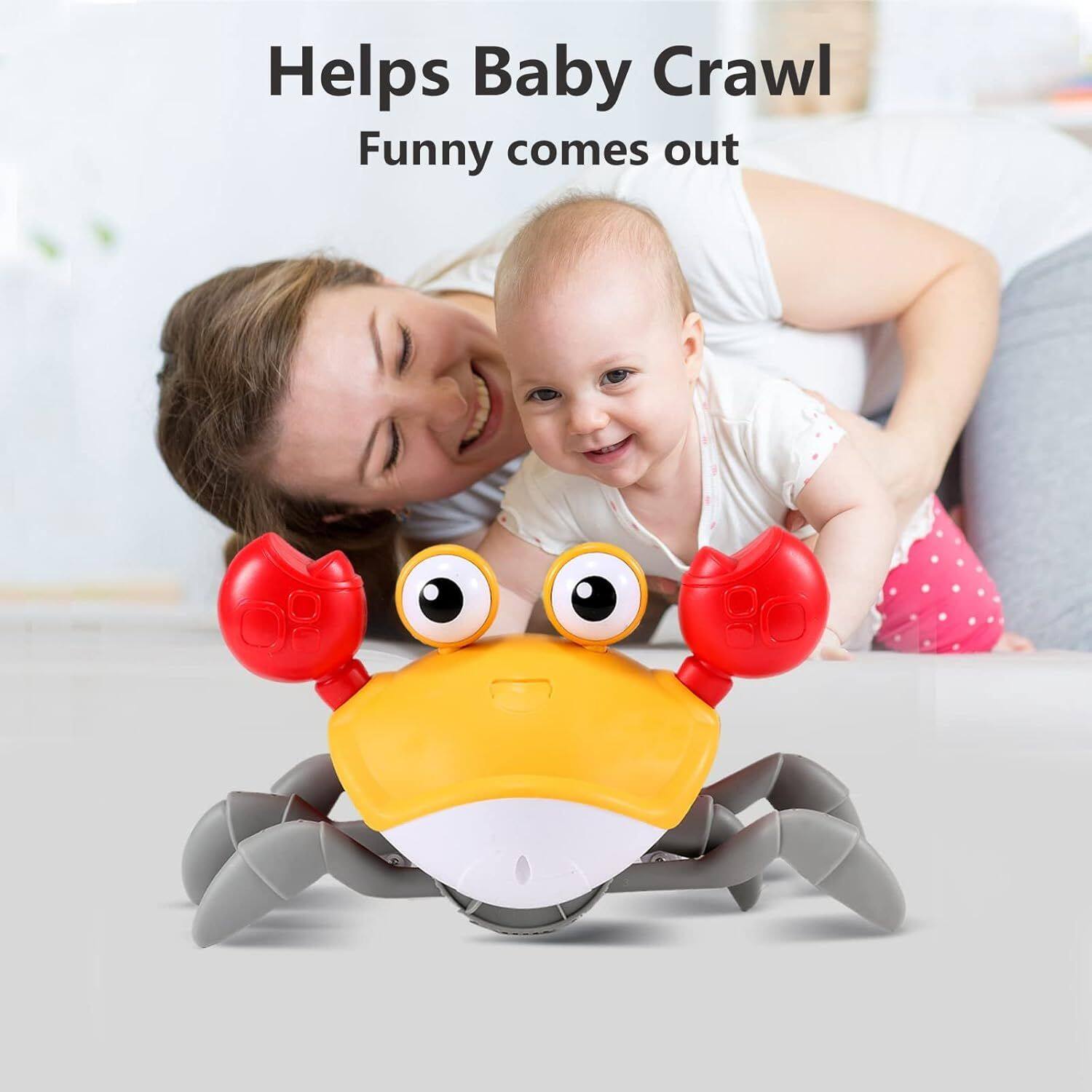 Helps Baby Crawl  
Funny comes out