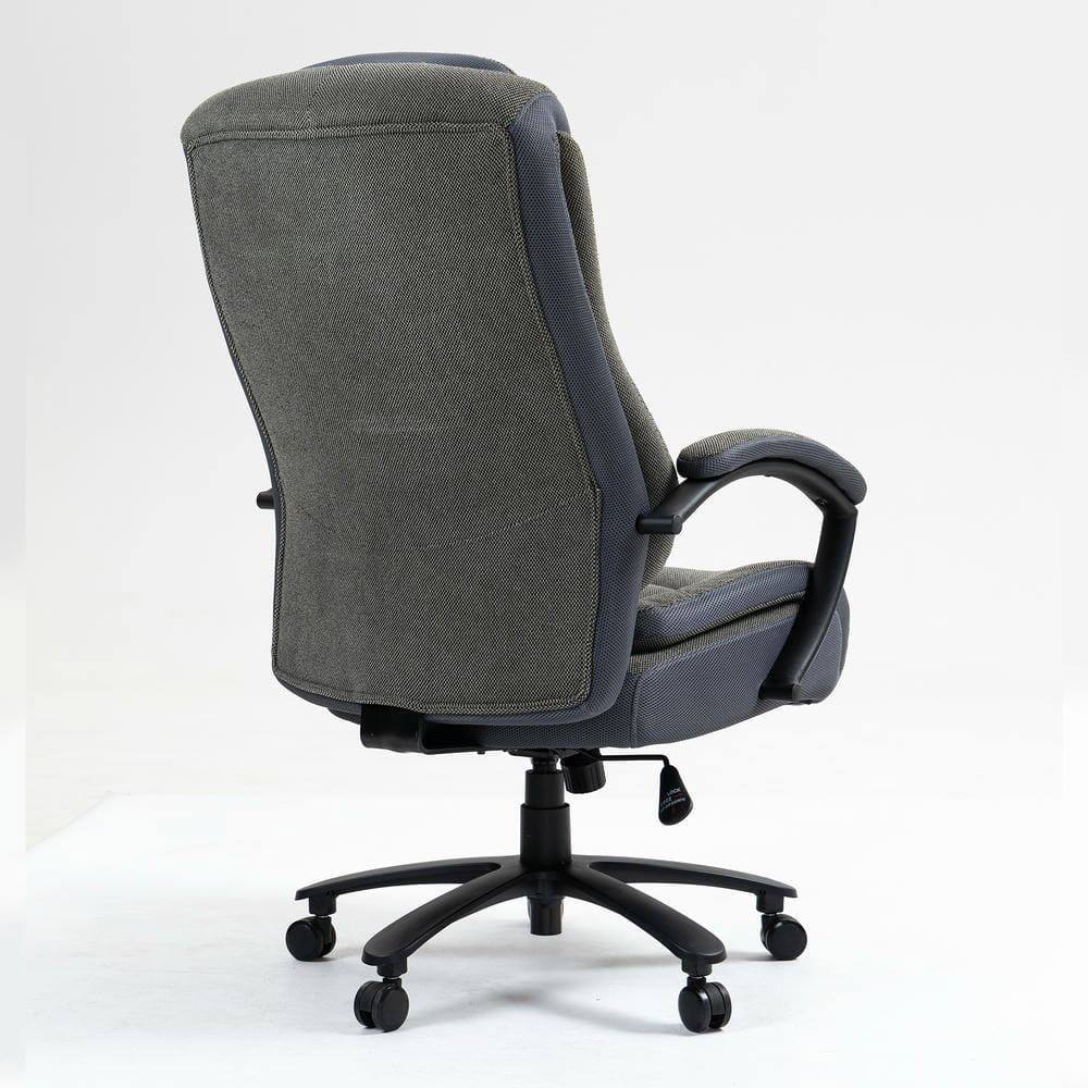Alt View 1. Kadyn - High Back Executive Office Chair, Linen-Feel Fabric, 4-Level Gas Lift, Ergonomic S-Curve Support, Black Gray - Gray.