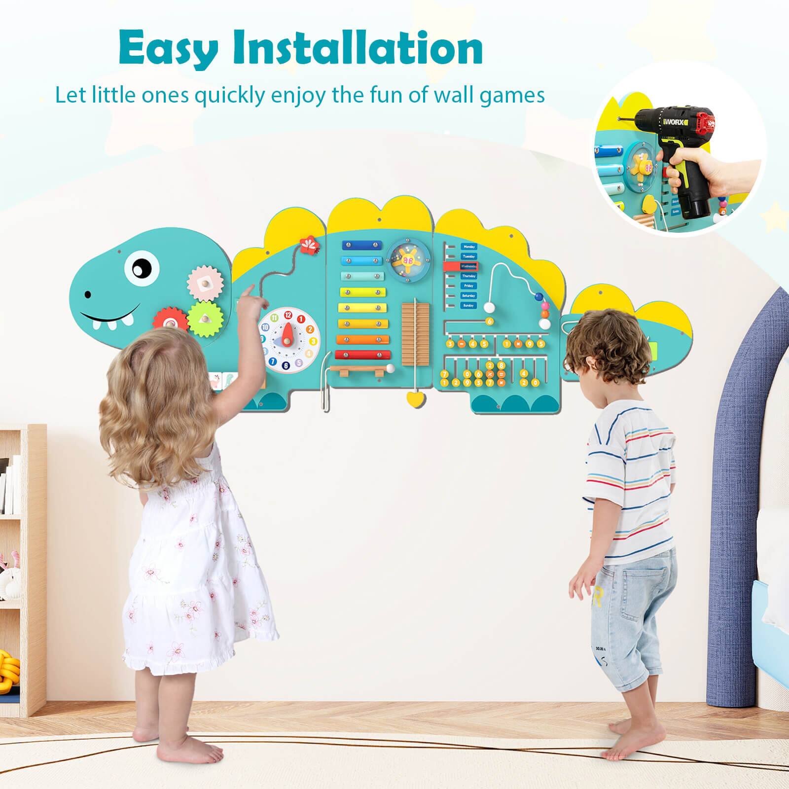 Easy Installation  
Let little ones quickly enjoy the fun of wall games