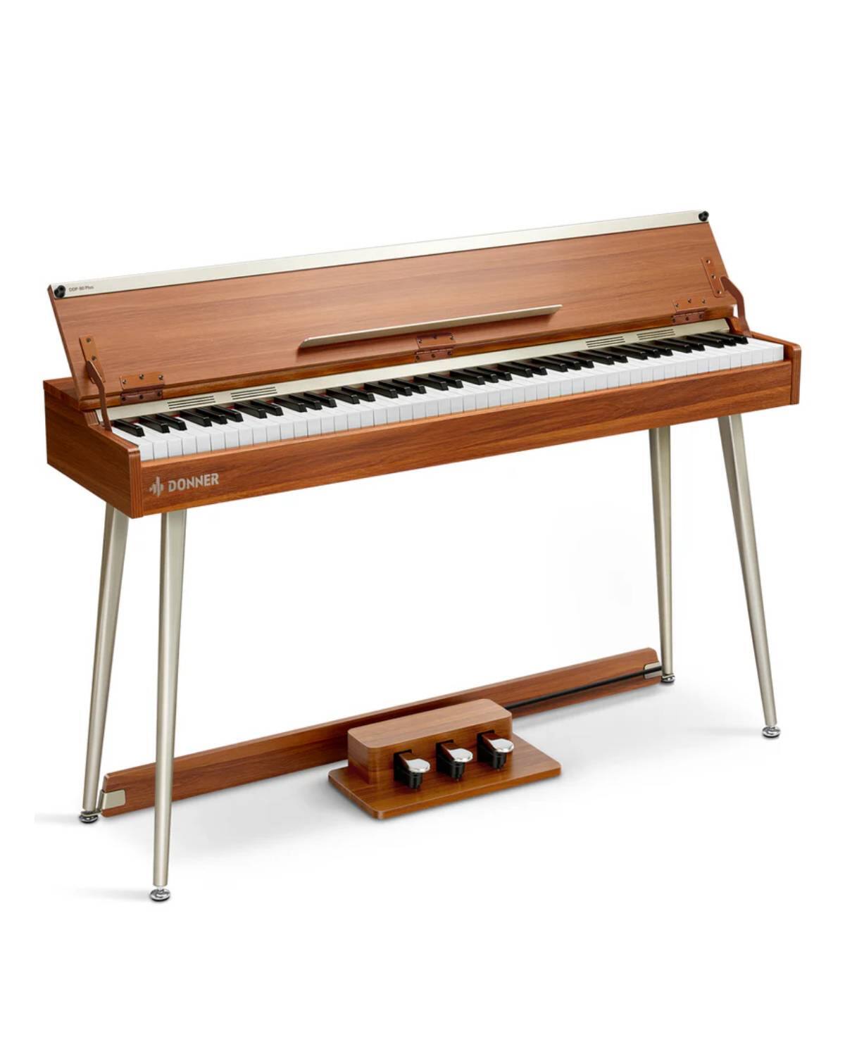 Front. Donner music - Donner DDP-80 PLUS Digital Piano with Semi-open Cover.