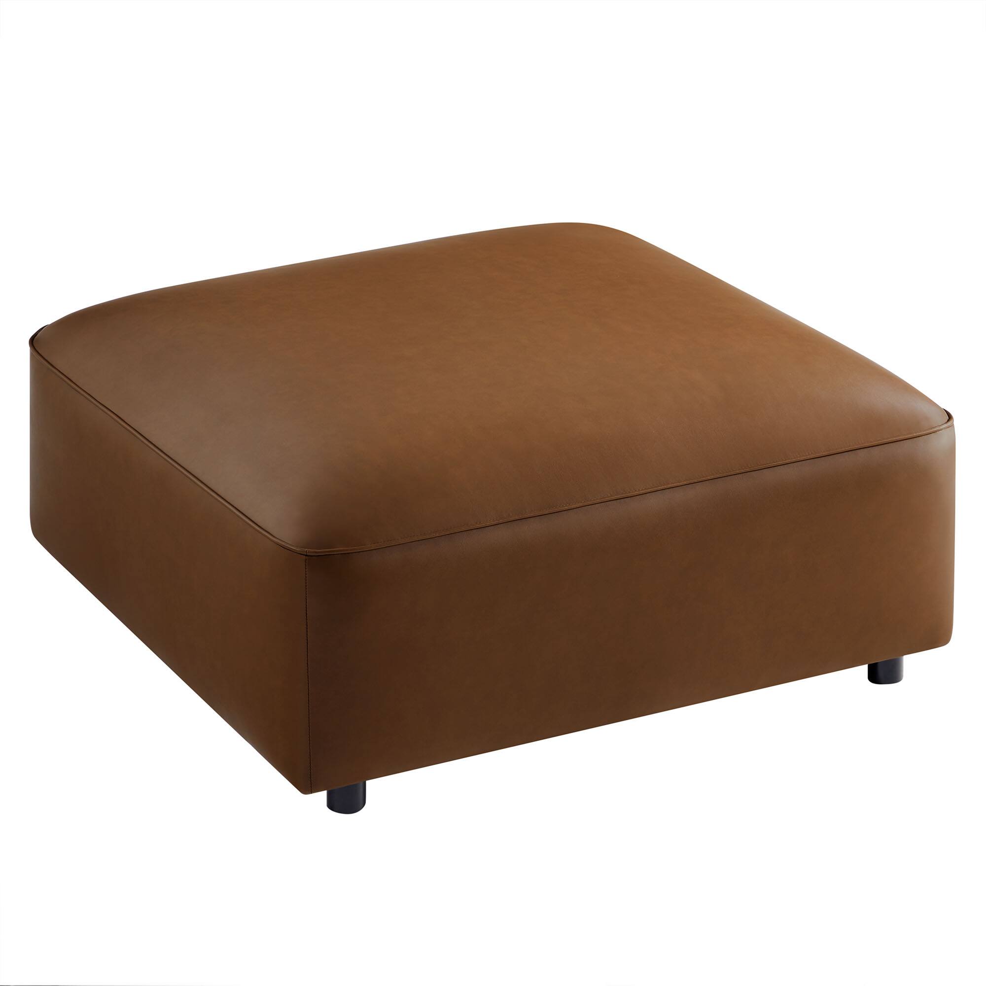 Alt View 2. Modway - Auren Upholstered Vegan Leather Ottoman by Modway - Coffee.