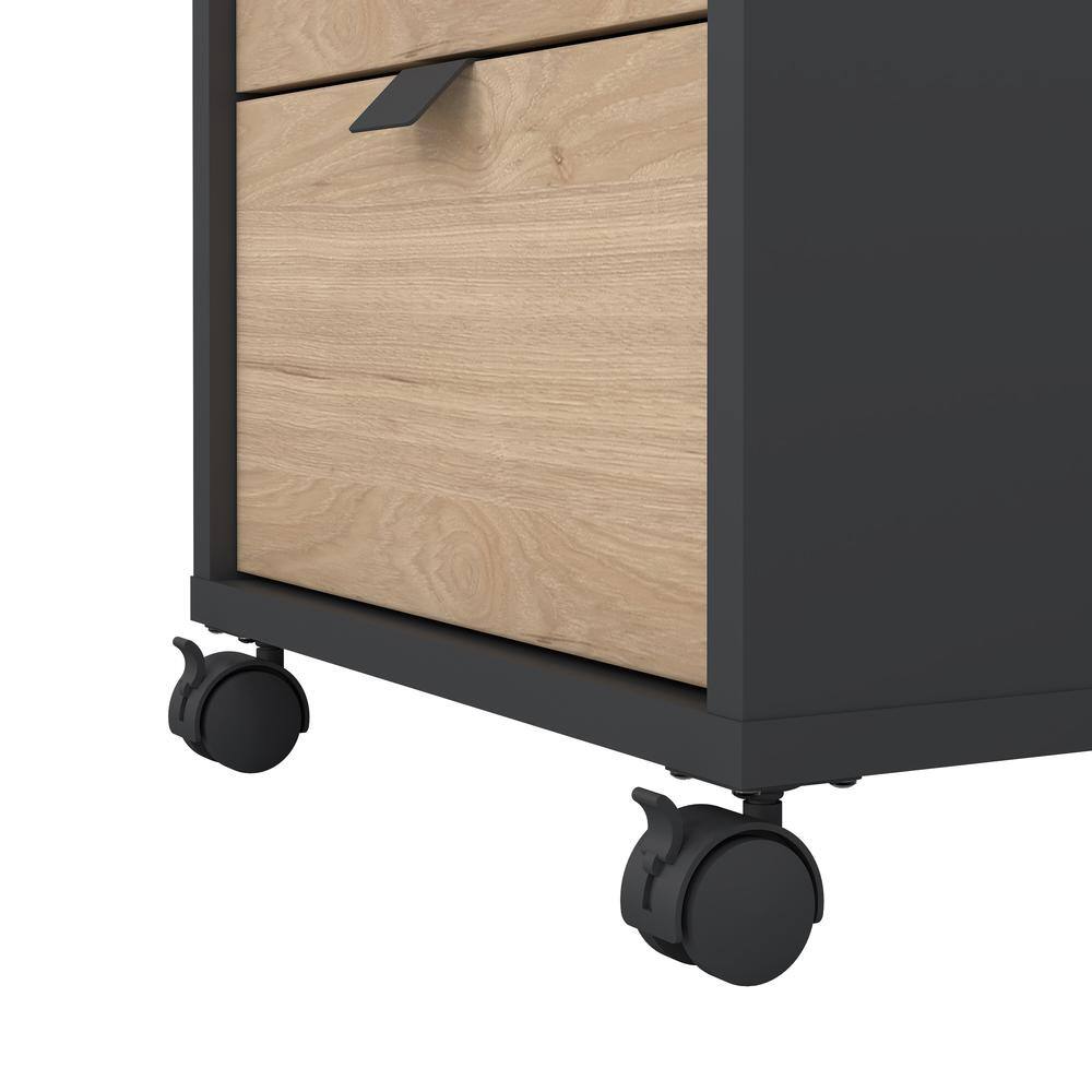 Alt View 4. Tvilum - Sign 3 Drawer Mobile Cabinet, Matte Grey/Jackson Hickory - Gray.
