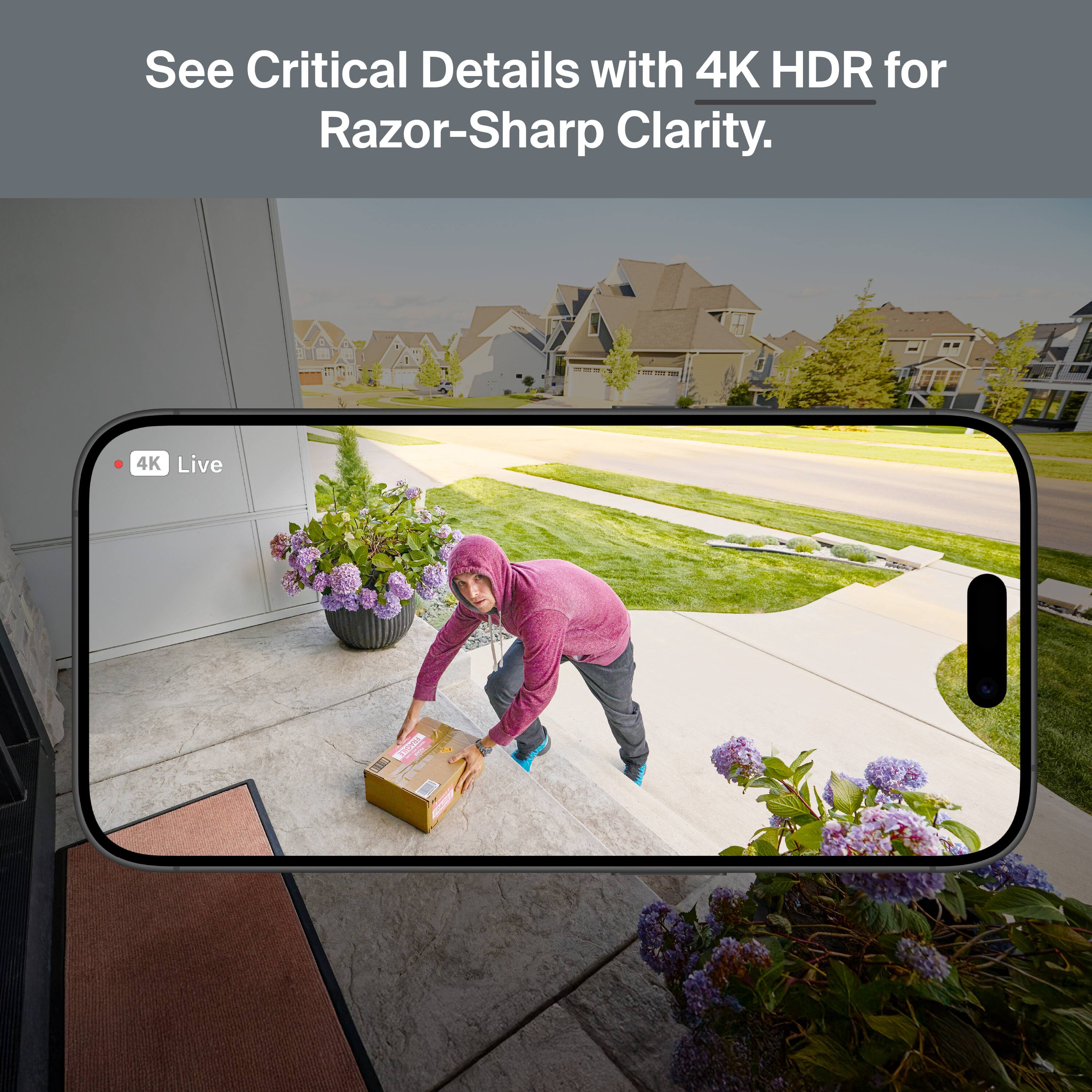See Critical Details with 4K HDR for Razor-Sharp Clarity.  
4K Live