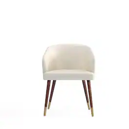 Manhattan Comfort - Reeva Modern Wood Vegan Leather Dining Chair - Cream