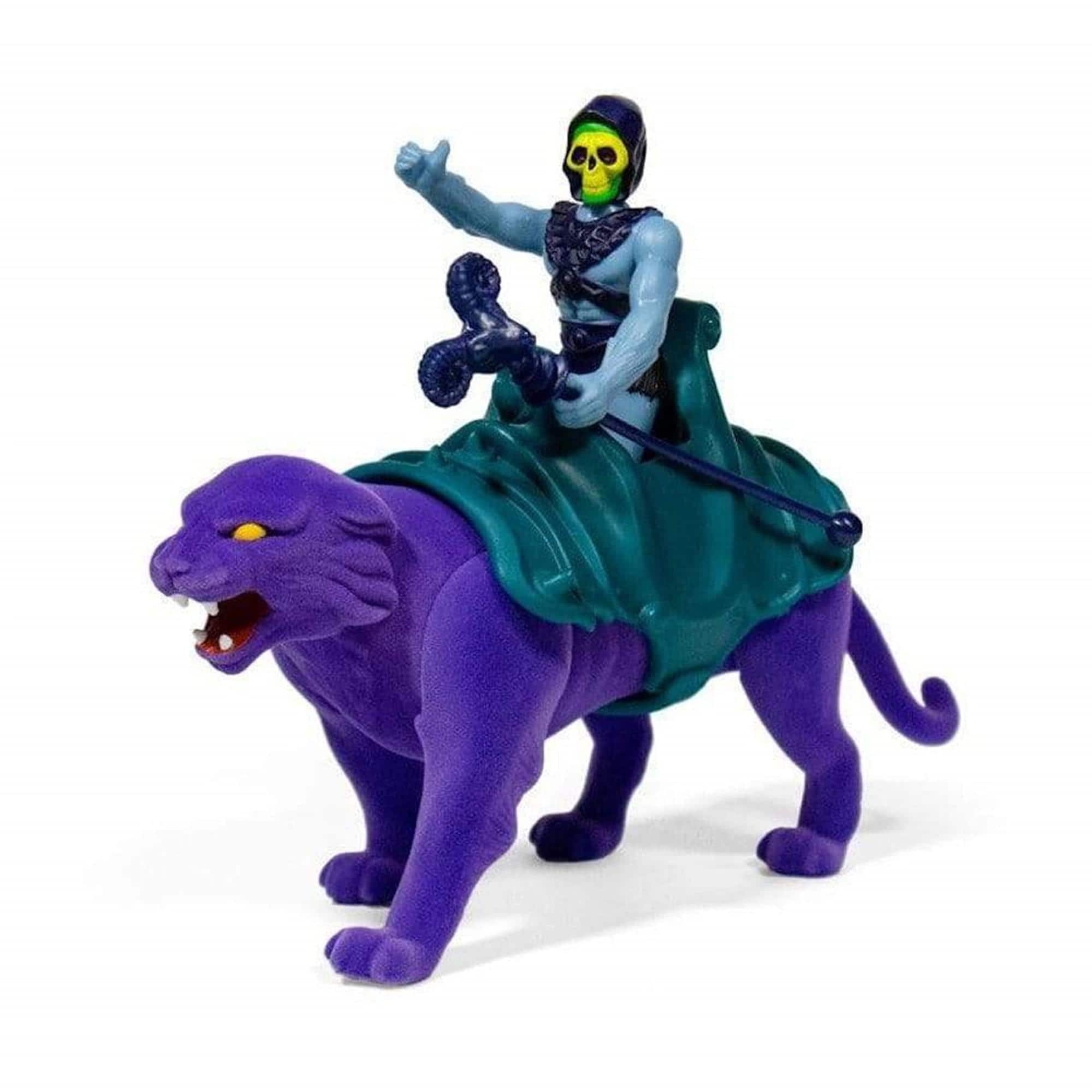 Super7 - Masters of the Universe 3.75 Inch ReAction Figure Set | Skeletor & Panthor - Purple