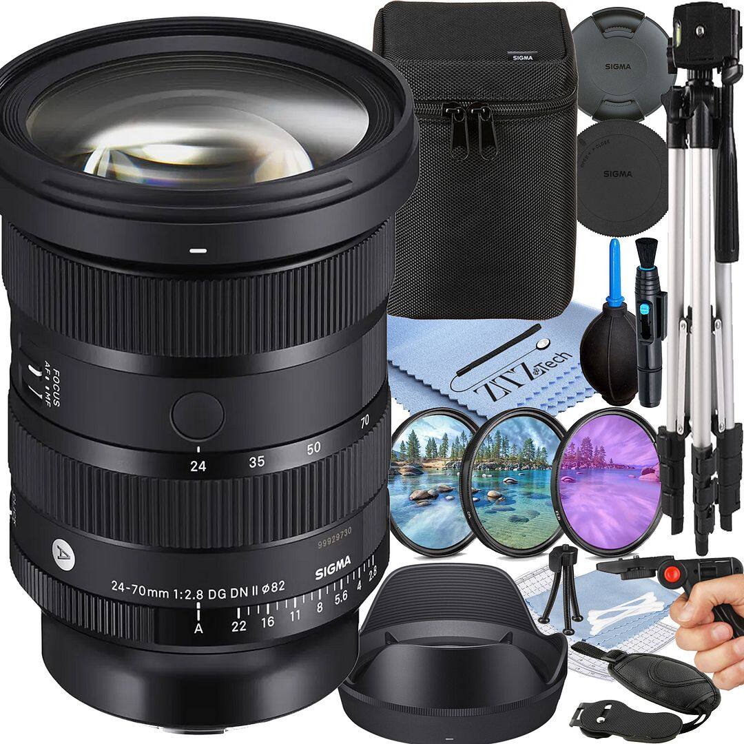 Sigma - 24-70mm f/2.8 DG DN II Art Lens Sony E Mount Bundle + Case + ZeeTech Accessory Bundle - Black