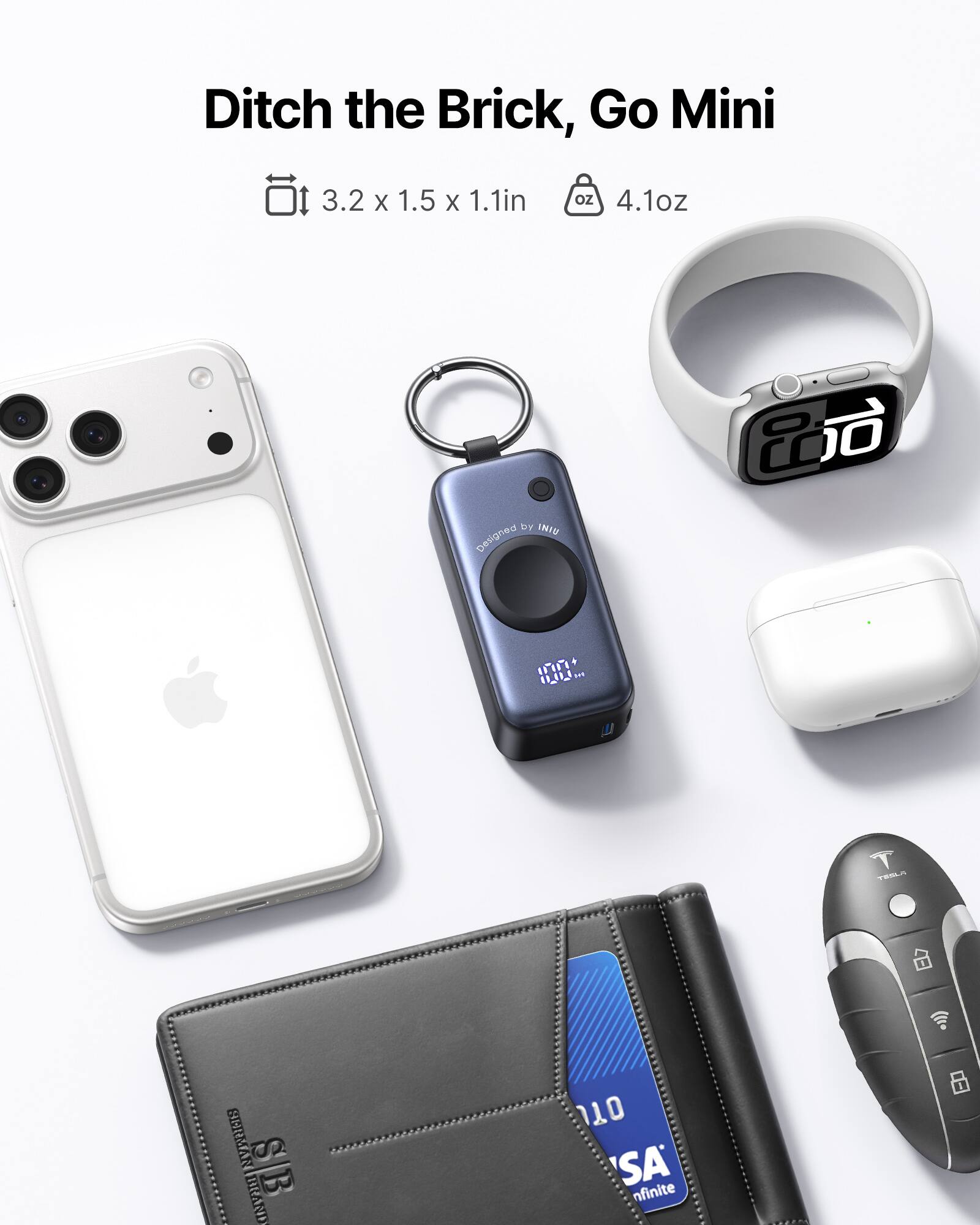 Ditch the Brick, Go Mini

3.2 x 1.5 x 1.1in

4.1oz

Designed by INIU

110

SA infinite