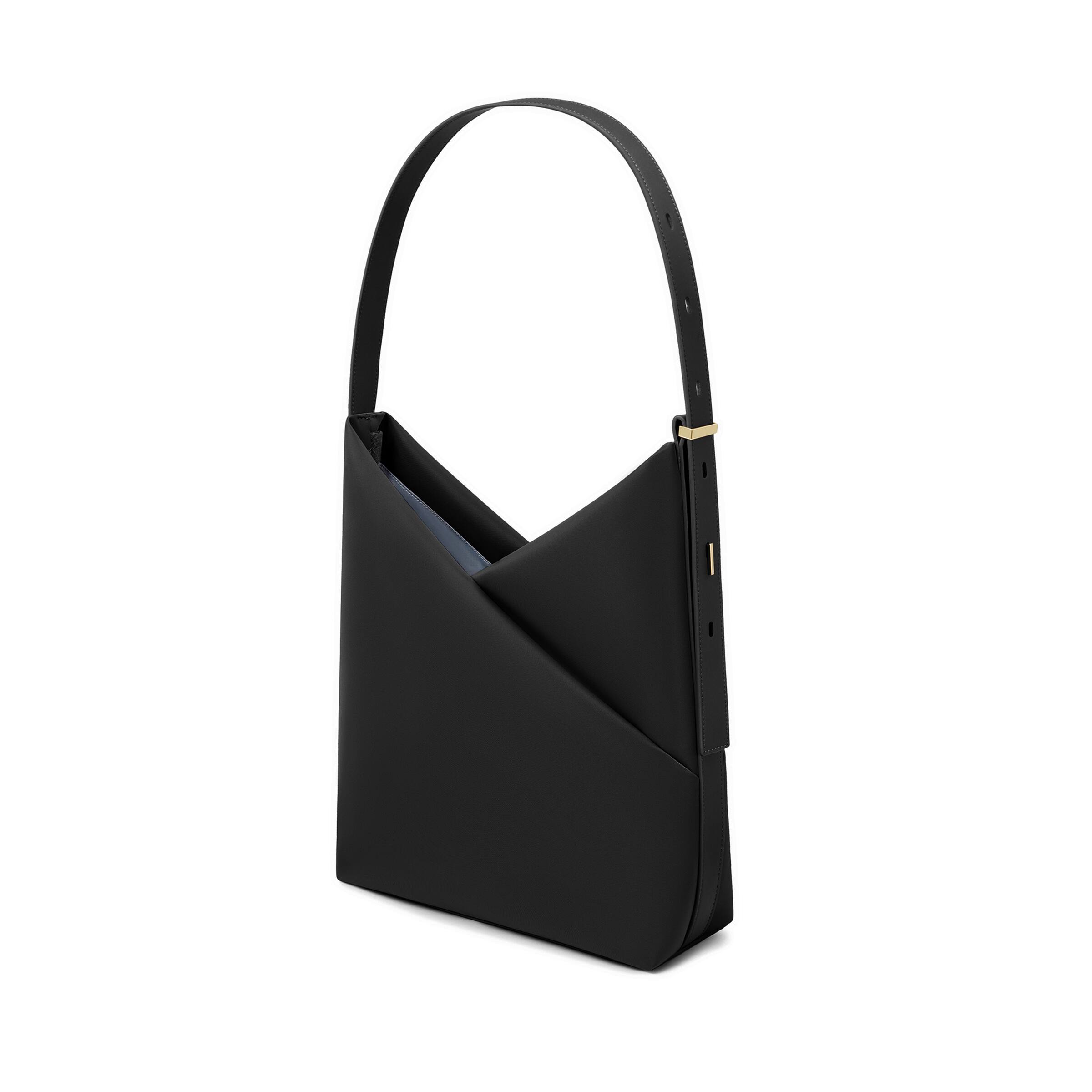 Left. Lux & Nyx - Lux & Nyx - Origami 15" Laptop Hobo Bag - Convertible Shoulder Bag - Black.
