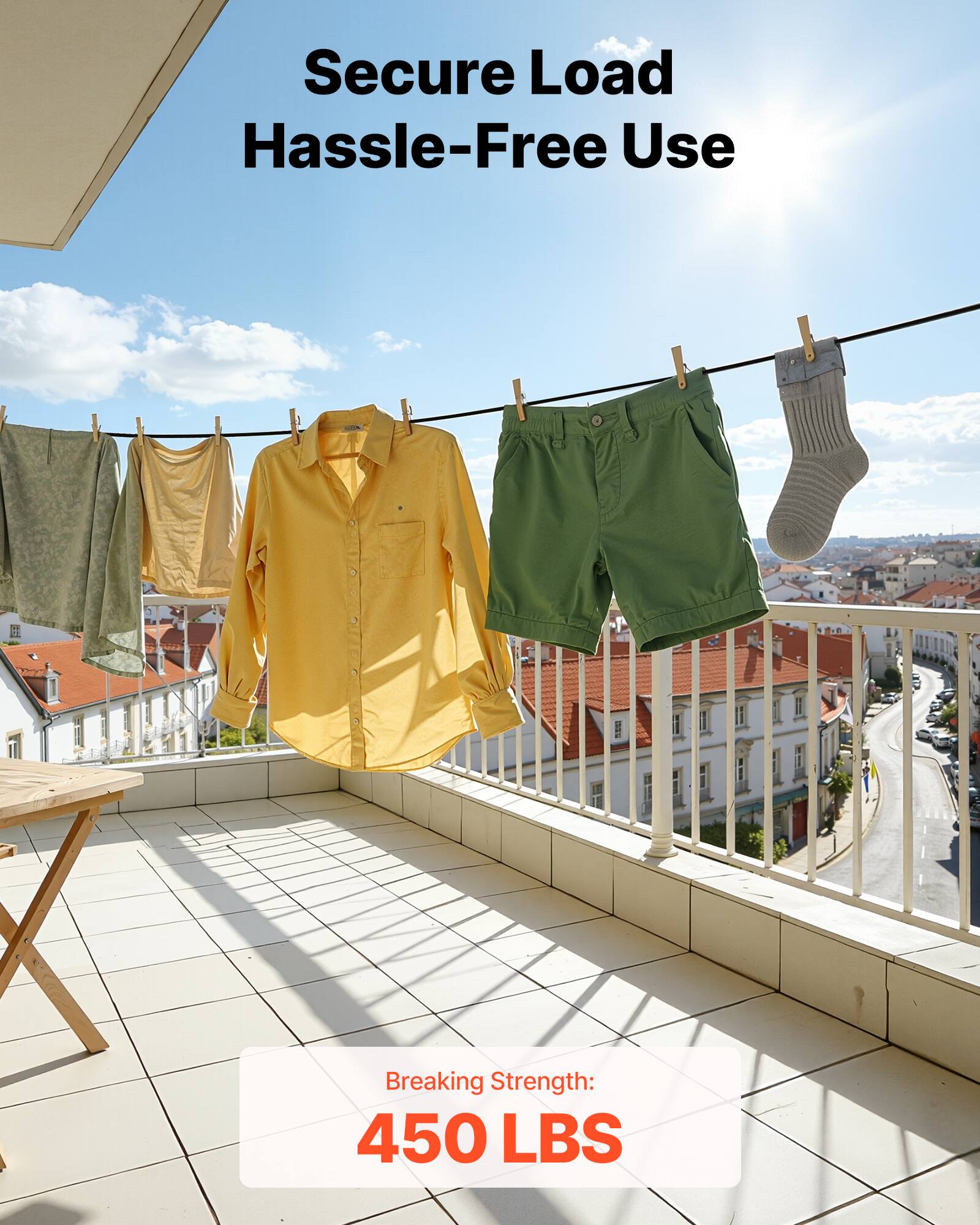 Secure Load Hassle-Free Use  
Breaking Strength: 450 LBS