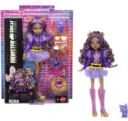 Mattel - Collectible - Monster High Clawdeen Wolf Doll with Pet Crescent - COLLECTIBLES - Multicolor
