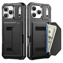 UUCOVER - Rugged Flip Wallet Case for Apple iPhone 18 Pro Max with Card Holder Slot, Magnetic Closure, Shockproof PU Leather Cover - Black