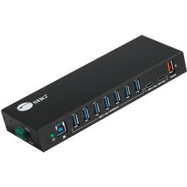 SIIG Inc - SIIG 10 Port Industrial USB 3.1 Gen 1 Hub with Dual USB-C & 65W Charging - 5Gbps Data Transfer Rates - 7x USB-A 5Gbps - Black
