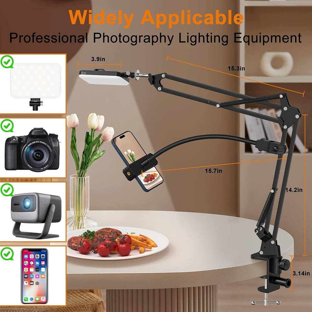 Widely Applicable  
Professional Photography Lighting Equipment  

- 3.9in  
- 15.3in  
- 15.7in  
- 14.2in  
- 3.14in