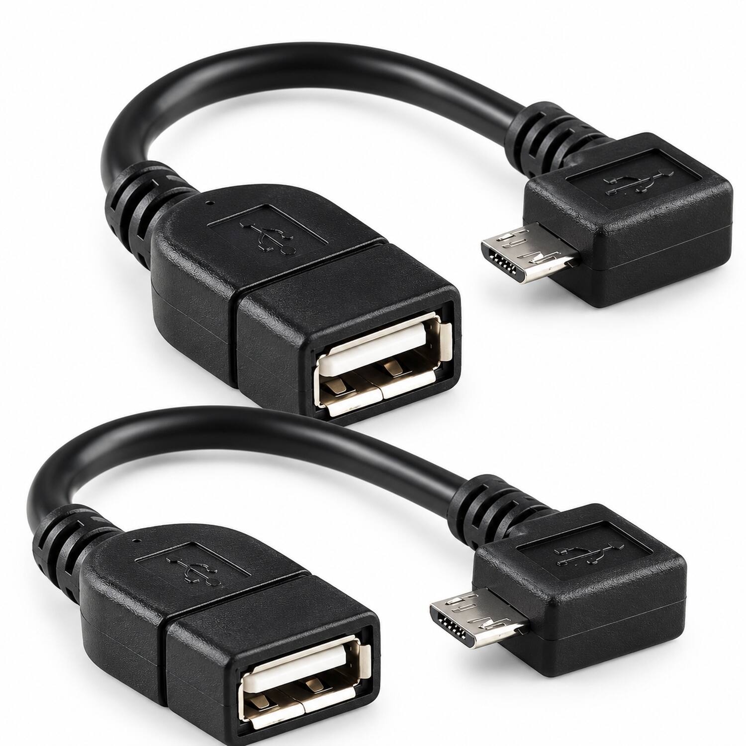 Front. Sanoxy - Sanoxy USB Female OTG to (90 Degree) Micro USB Cable Male Adapter - Black.