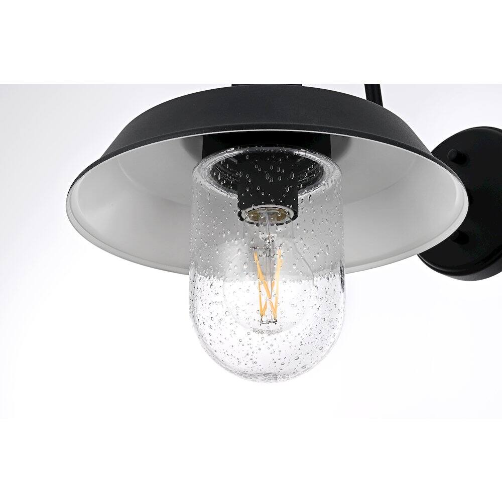 Alt View 2. Elegant Lighting - Rayan 10 Inch Outdoor Wall Sconce In Black - Black.