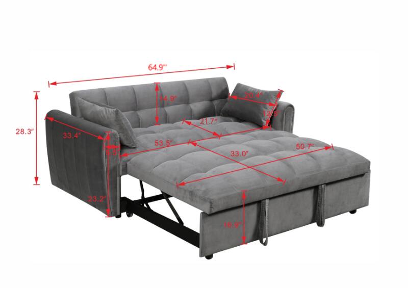 Here are the corrected measurements grouped by their corresponding dimensions:

- **Length:** 64.9"
- **Width:** 50.7"
- **Height:** 28.3"
- **Depth:** 23.2"
- **Seat Height:** 16.9"
- **Back Height:** 33.4"
- **Armrest Height:** 14.9"
- **Armrest Width:** 20.4"
- **Seat Depth:** 21.7"
- **Seat Width:** 53.5"
- **Back Width:** 33.0"
- **Armrest to Seat:** 12.5"