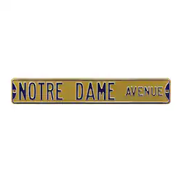 Authentic Street Signs - Notre Dame Fighting Irish 6" x 36" College Ave Street Sign - Gold
