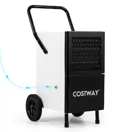 Costway - 189-Pint Dehumidifier with Built-in Pump, Drain Hose & Wheels White + Black 7500 Sq. ft Coverage Area - White,Black