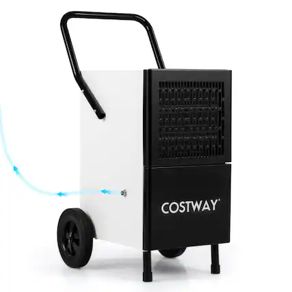 Front. Costway - Costway 189-Pint Dehumidifier with Built-in Pump, Drain Hose & Wheels White + Black 7500 Sq. ft Coverage Area - White,Black.