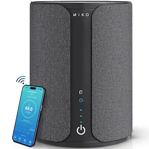 Miko - Ibuki 2.0 Smart Air Purifier with H13 HEPA Filter, App Control, Ionizer, Aromatherapy, for Rooms up to 1500 sq ft - Black