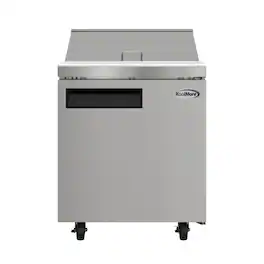 Koolmore - 27 in. Commercial 1-Door Refrigerated Salad and Sandwich Prep Table, 8 Pan Capacity and 8 Cu. Ft. of Storage - Stainless Steel