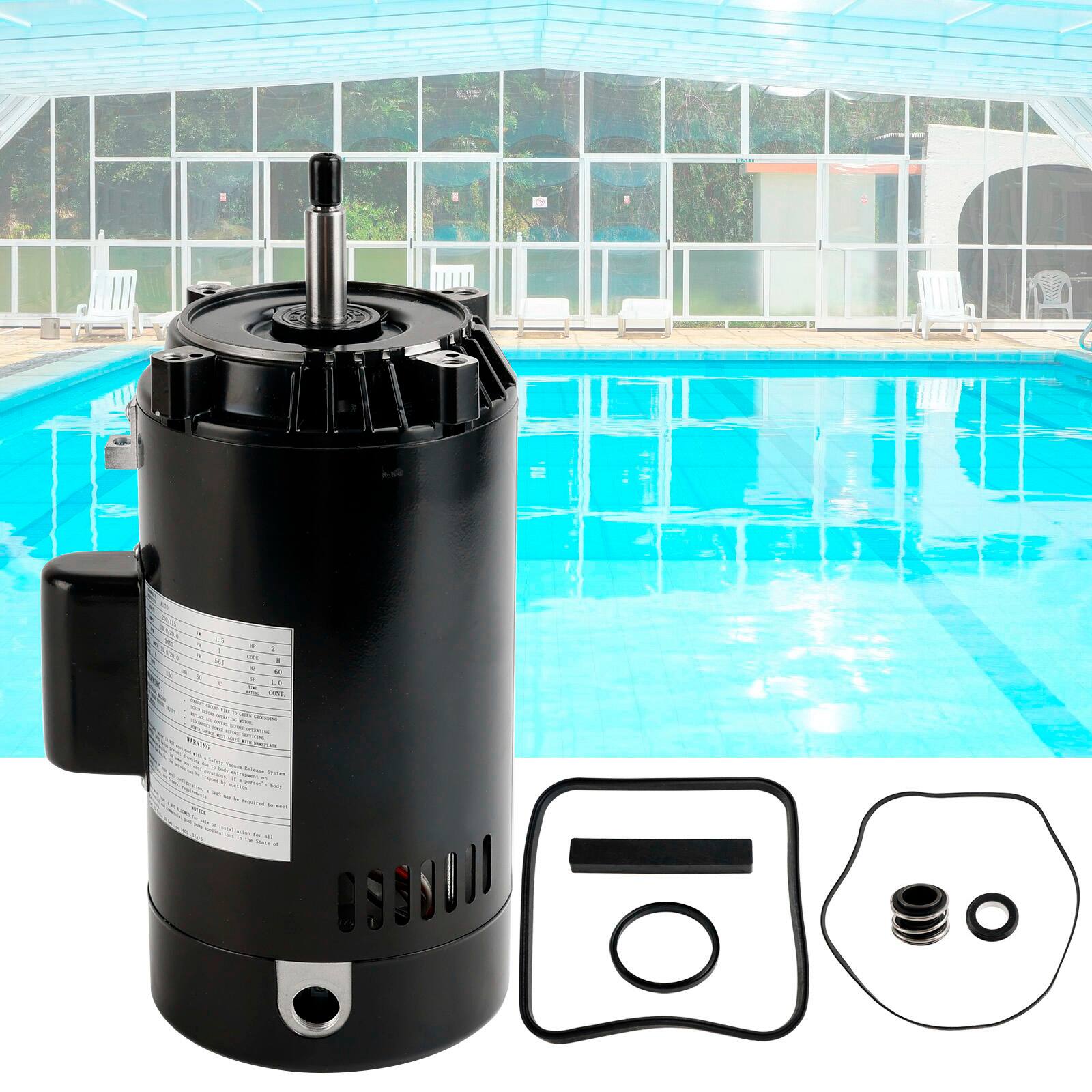 Alt View 5. Topteng - 2 HP 115/230V Pool Pump Motor with GO-KIT-3 - Direct Replacement for Hayward Super Pump, UST1202 / SP2615X20.