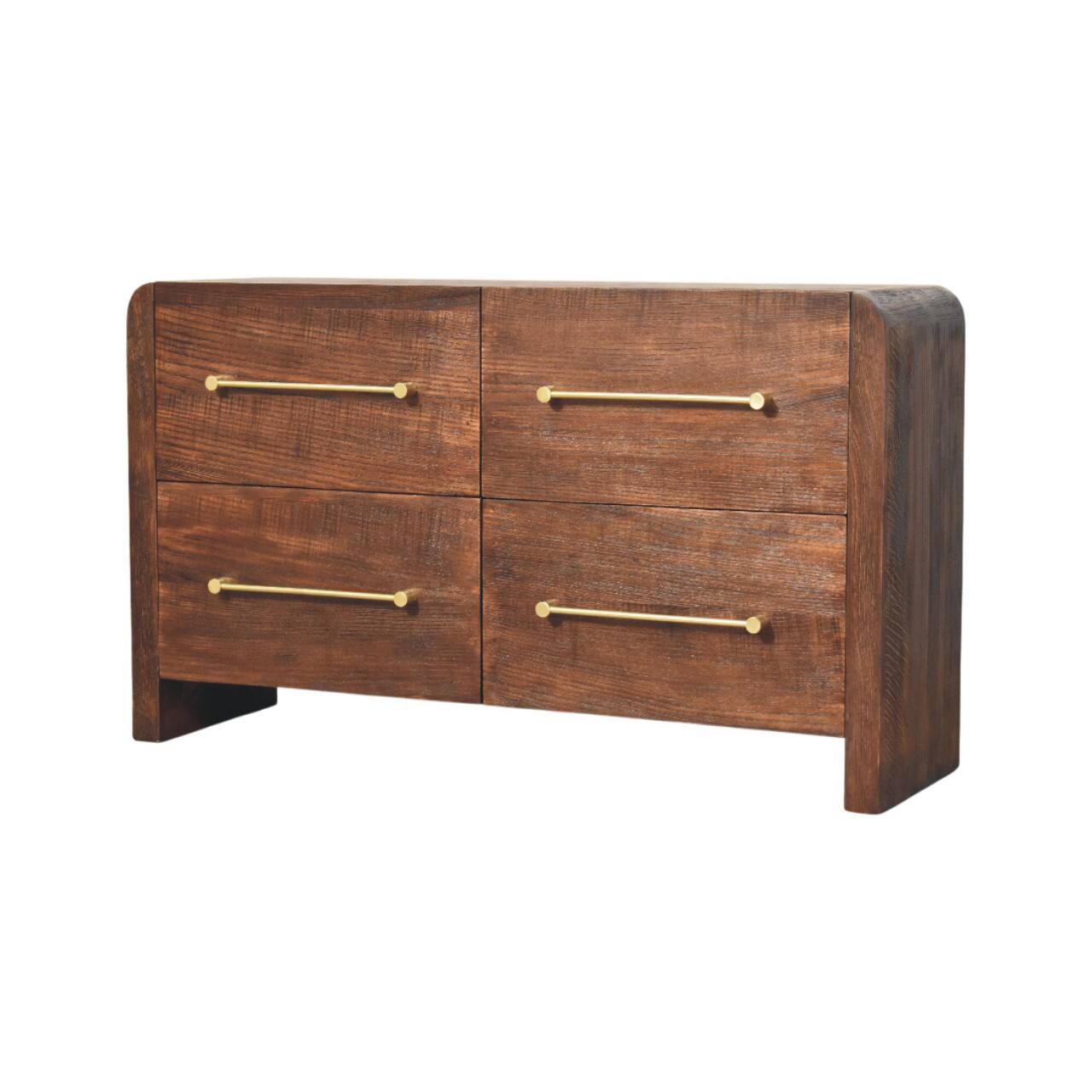 Angle. Artisan Furniture - Artisan Furniture Solid Wood Copenhagen 4-Drawer Chest in Smoked Oak - Brown.