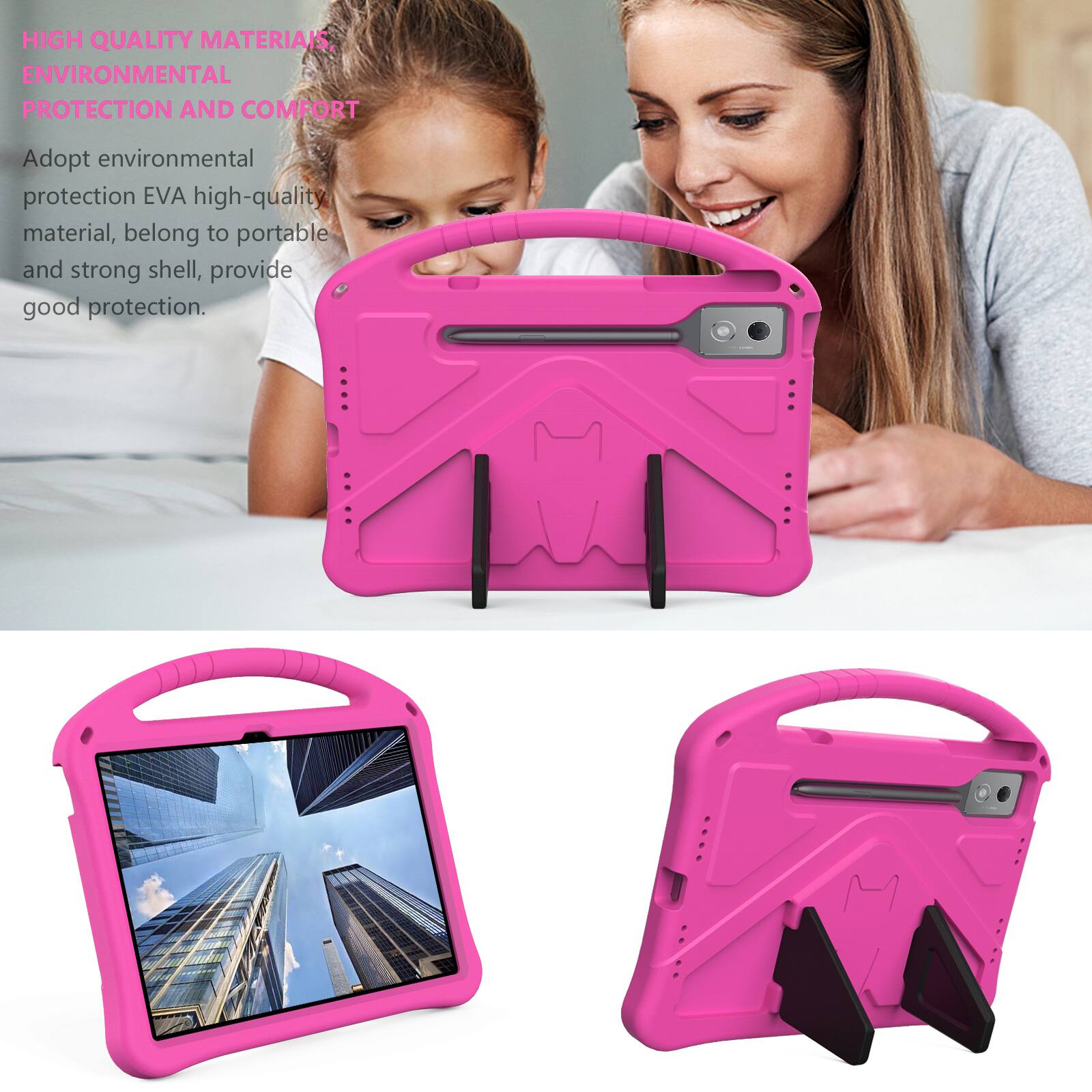 HIGH QUALITY MATERIALS, ENVIRONMENTAL PROTECTION AND COMFORT

Adopt environmental protection EVA high-quality material, belong to portable and strong shell, provide good protection.
