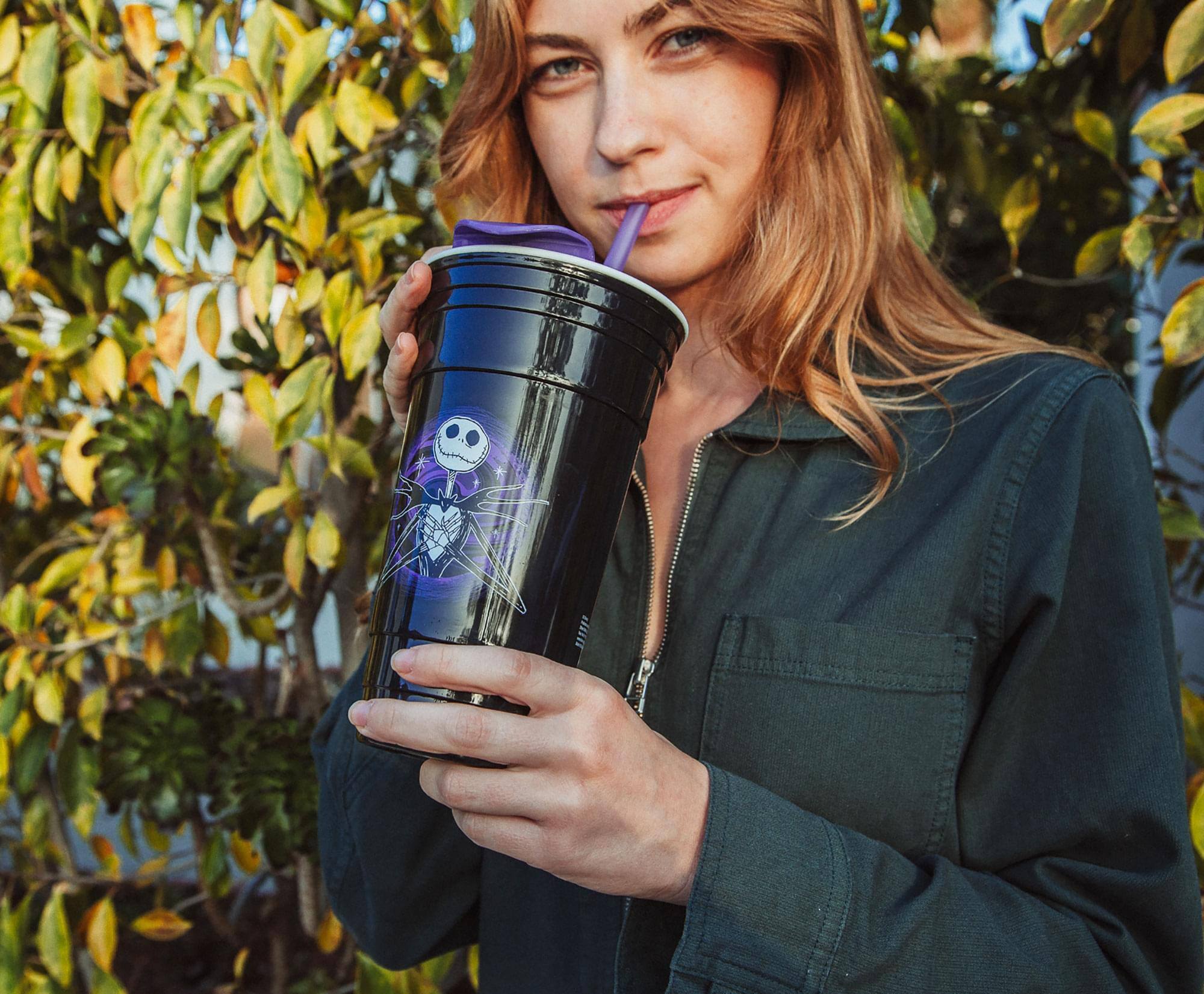 Alt View 10. Disney - Disney The Nightmare Before Christmas Tumbler with Lid and Straw | 32 Ounces - Black.