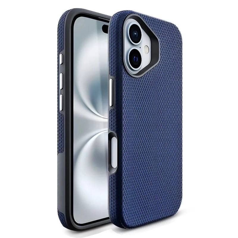 Front. Entronix - Entronix Rugged Shockproof Case for iPhone 17 - Anti-Slip Protection in Navy Blue - Navy Blue.